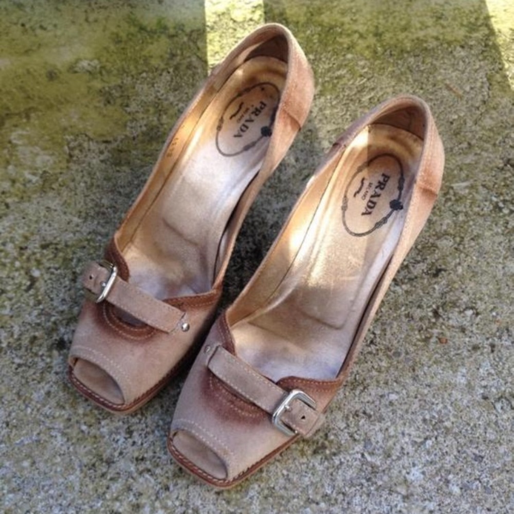 Prada open toe pumps size 37.5